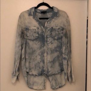 Aqua by Bloomingdales blue tie dye long sleeve top